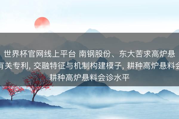 世界杯官网线上平台 南钢股份、东大苦求高炉悬料会诊有关专利， 交融特征与机制构建模子， 耕种高炉悬料会诊水平