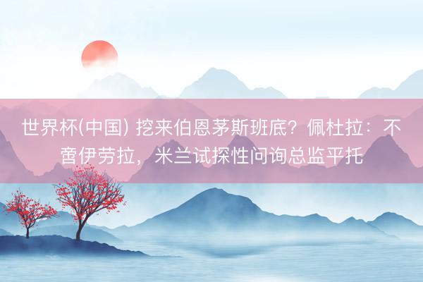 世界杯(中国) 挖来伯恩茅斯班底？佩杜拉：不啻伊劳拉，米兰试探性问询总监平托
