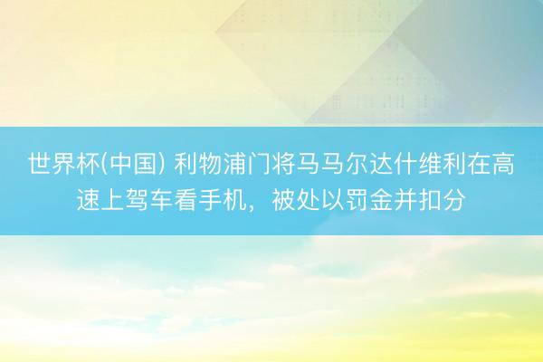 世界杯(中国) 利物浦门将马马尔达什维利在高速上驾车看手机，被处以罚金并扣分