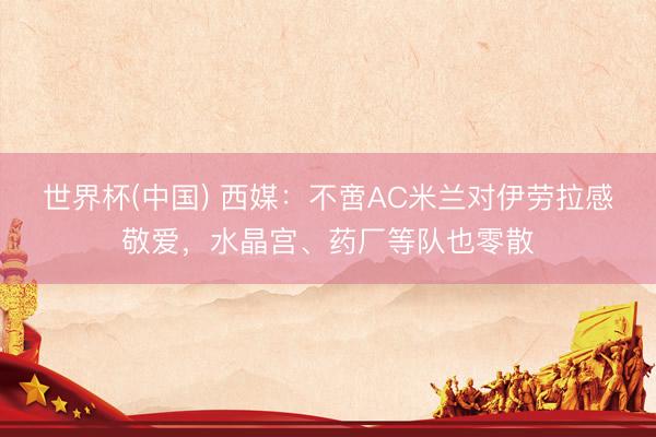 世界杯(中国) 西媒：不啻AC米兰对伊劳拉感敬爱，水晶宫、药厂等队也零散