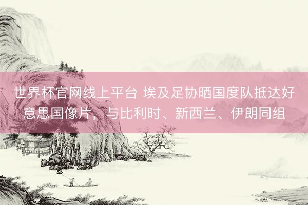 世界杯官网线上平台 埃及足协晒国度队抵达好意思国像片，与比利时、新西兰、伊朗同组