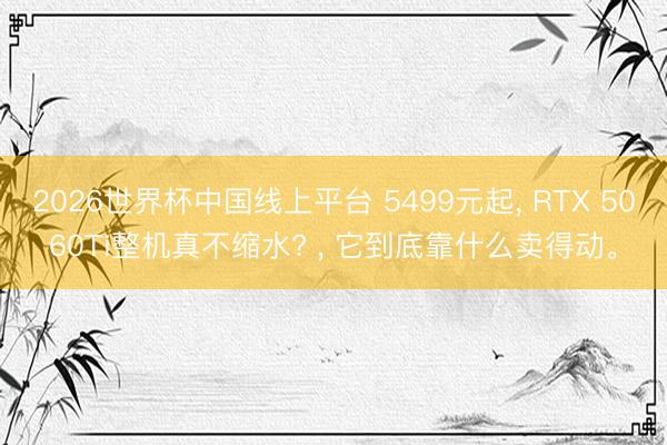 2026世界杯中国线上平台 5499元起, RTX 5060Ti整机真不缩水? , 它到底靠什么卖得动。