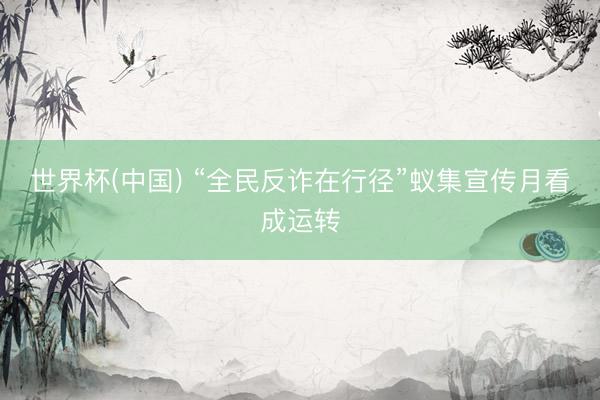 世界杯(中国) “全民反诈在行径”蚁集宣传月看成运转