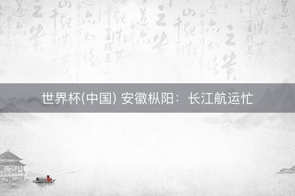 世界杯(中国) 安徽枞阳：长江航运忙