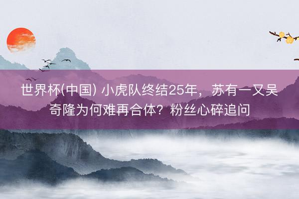 世界杯(中国) 小虎队终结25年，苏有一又吴奇隆为何难再合体？粉丝心碎追问