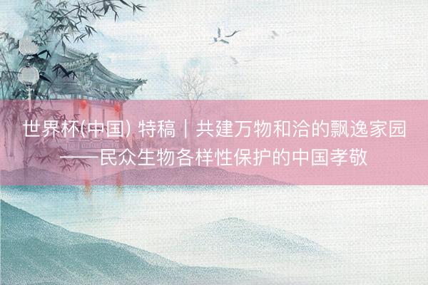 世界杯(中国) 特稿｜共建万物和洽的飘逸家园——民众生物各样性保护的中国孝敬