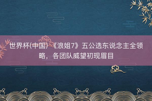 世界杯(中国) 《浪姐7》五公选东说念主全领略，各团队威望初现眉目